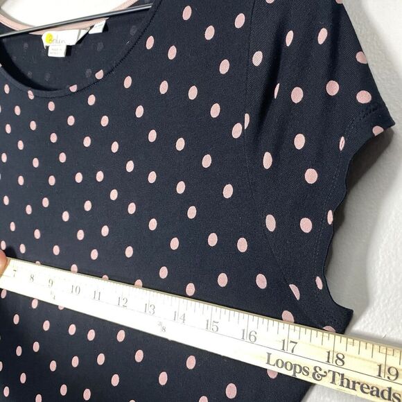 Boden Amelie Jersey Dress Polka Dot Black Pink Sz 10 petite 10P Office casual - Picture 7 of 11